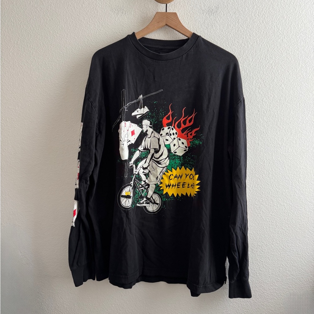 John Geiger Can You Wheelie Dice Flame Long Sleeve Shirt